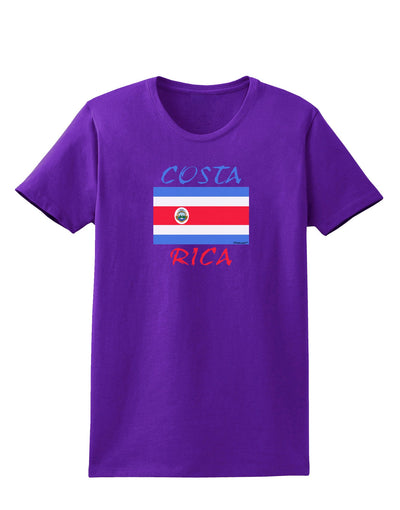 Costa Rica Flag Womens Dark T-Shirt-TooLoud-Purple-X-Small-Davson Sales