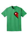 Couples Pixel Heart Design - Left Adult Dark T-Shirt by TooLoud-Mens T-Shirt-TooLoud-Kelly-Green-Small-Davson Sales