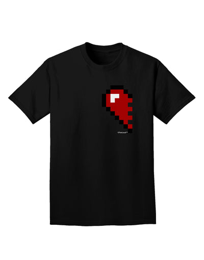 Couples Pixel Heart Design - Left Adult Dark T-Shirt by TooLoud-Mens T-Shirt-TooLoud-Black-Small-Davson Sales