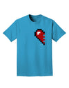 Couples Pixel Heart Design - Left Adult Dark T-Shirt by TooLoud-Mens T-Shirt-TooLoud-Turquoise-Small-Davson Sales