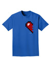 Couples Pixel Heart Design - Left Adult Dark T-Shirt by TooLoud-Mens T-Shirt-TooLoud-Royal-Blue-Small-Davson Sales