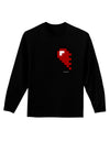 Couples Pixel Heart Design - Left Adult Long Sleeve Dark T-Shirt by TooLoud-TooLoud-Black-Small-Davson Sales