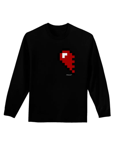 Couples Pixel Heart Design - Left Adult Long Sleeve Dark T-Shirt by TooLoud-TooLoud-Black-Small-Davson Sales