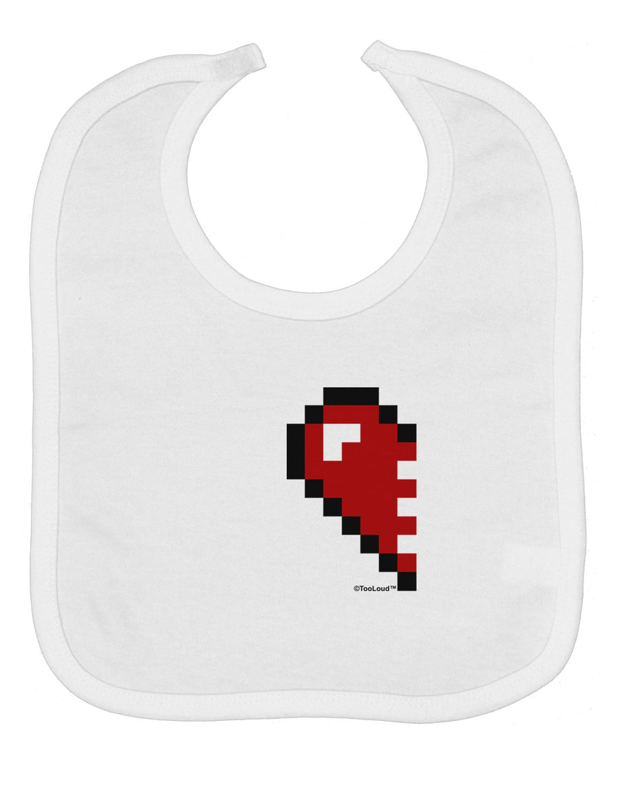 Couples Pixel Heart Design - Left Baby Bib by TooLoud