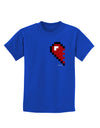 Couples Pixel Heart Design - Left Childrens Dark T-Shirt by TooLoud-Childrens T-Shirt-TooLoud-Royal-Blue-X-Small-Davson Sales