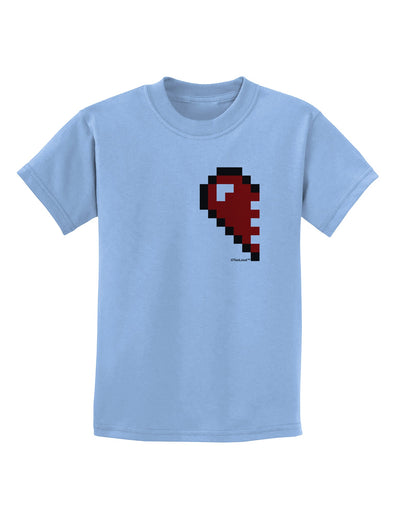 Couples Pixel Heart Design - Left Childrens T-Shirt by TooLoud-Childrens T-Shirt-TooLoud-Light-Blue-X-Small-Davson Sales