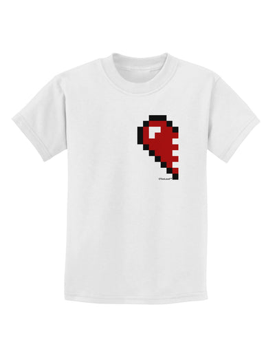 Couples Pixel Heart Design - Left Childrens T-Shirt by TooLoud-Childrens T-Shirt-TooLoud-White-X-Small-Davson Sales