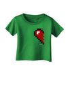 Couples Pixel Heart Design - Left Infant T-Shirt Dark by TooLoud-Infant T-Shirt-TooLoud-Clover-Green-06-Months-Davson Sales