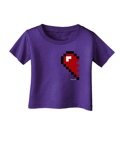 Couples Pixel Heart Design - Left Infant T-Shirt Dark by TooLoud-Infant T-Shirt-TooLoud-Purple-06-Months-Davson Sales