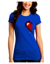 Couples Pixel Heart Design - Left Juniors Crew Dark T-Shirt by TooLoud-T-Shirts Juniors Tops-TooLoud-Royal-Blue-Juniors Fitted Small-Davson Sales