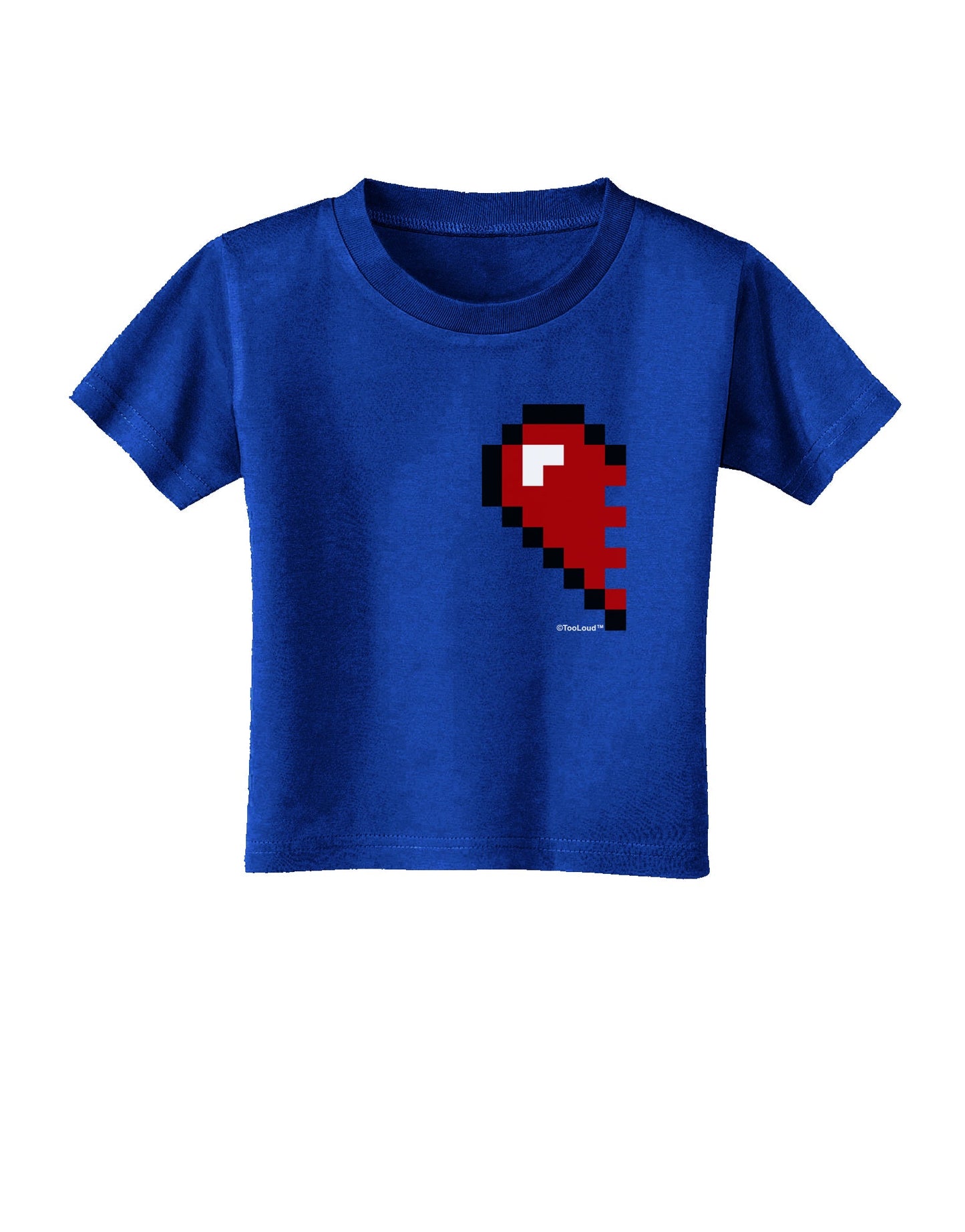 Couples Pixel Heart Design - Left Toddler T-Shirt Dark by TooLoud-Toddler T-Shirt-TooLoud-Red-2T-Davson Sales