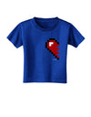 Couples Pixel Heart Design - Left Toddler T-Shirt Dark by TooLoud-Toddler T-Shirt-TooLoud-Red-2T-Davson Sales