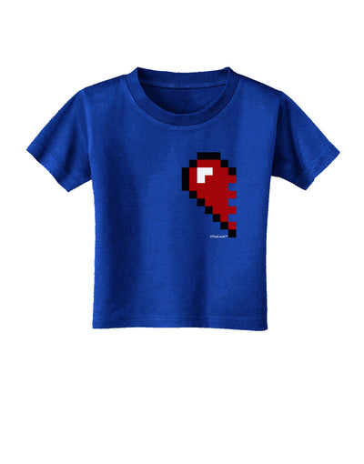 Couples Pixel Heart Design - Left Toddler T-Shirt Dark by TooLoud-Toddler T-Shirt-TooLoud-Red-2T-Davson Sales