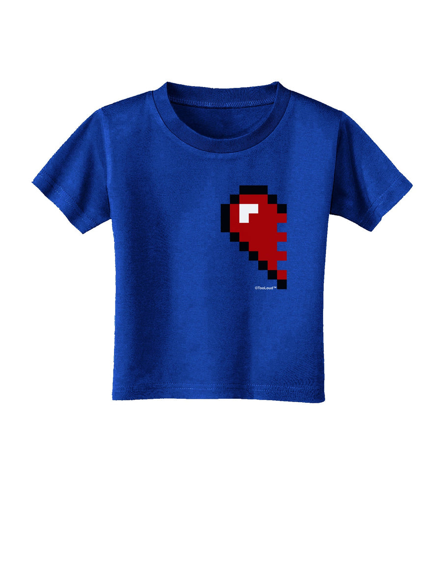 Couples Pixel Heart Design - Left Toddler T-Shirt Dark by TooLoud-Toddler T-Shirt-TooLoud-Black-2T-Davson Sales