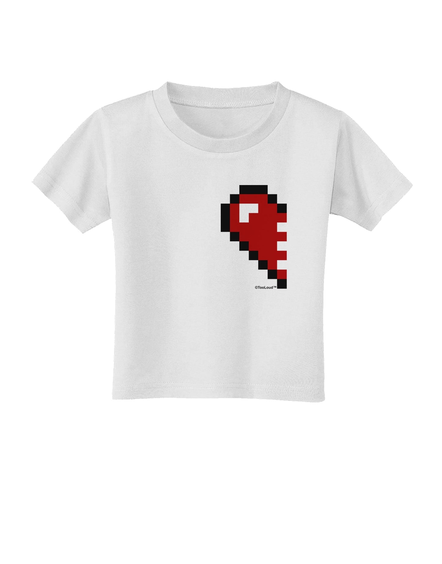 Couples Pixel Heart Design - Left Toddler T-Shirt by TooLoud-Toddler T-Shirt-TooLoud-White-2T-Davson Sales