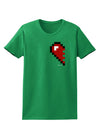 Couples Pixel Heart Design - Left Womens Dark T-Shirt by TooLoud-Womens T-Shirt-TooLoud-Kelly-Green-X-Small-Davson Sales