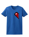 Couples Pixel Heart Design - Left Womens Dark T-Shirt by TooLoud-Womens T-Shirt-TooLoud-Royal-Blue-X-Small-Davson Sales