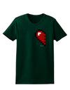 Couples Pixel Heart Design - Left Womens Dark T-Shirt by TooLoud-Womens T-Shirt-TooLoud-Forest-Green-Small-Davson Sales