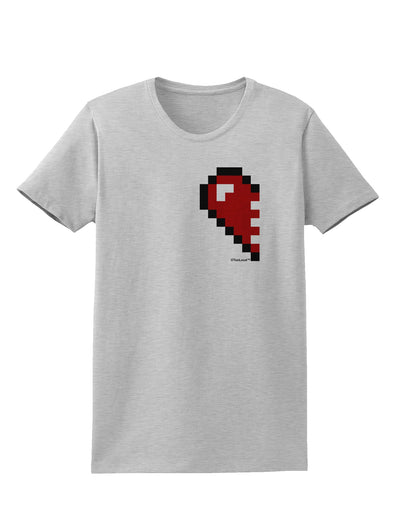 Couples Pixel Heart Design - Left Womens T-Shirt by TooLoud-Womens T-Shirt-TooLoud-AshGray-X-Small-Davson Sales