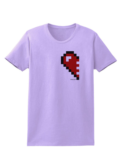 Couples Pixel Heart Design - Left Womens T-Shirt by TooLoud-Womens T-Shirt-TooLoud-Lavender-X-Small-Davson Sales