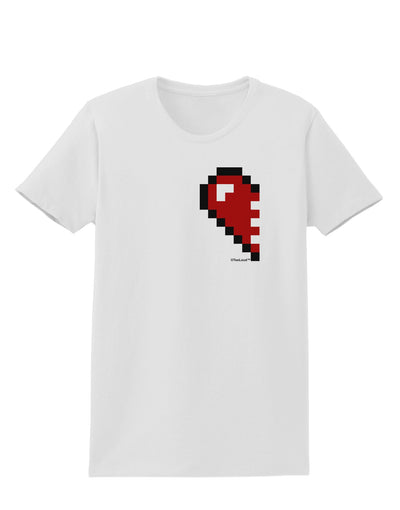 Couples Pixel Heart Design - Left Womens T-Shirt by TooLoud-Womens T-Shirt-TooLoud-White-X-Small-Davson Sales