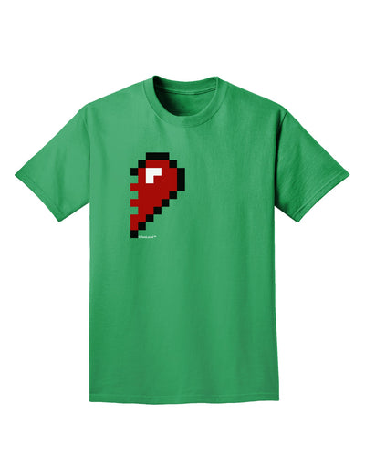 Couples Pixel Heart Design - Right Adult Dark T-Shirt by TooLoud-Mens T-Shirt-TooLoud-Kelly-Green-Small-Davson Sales