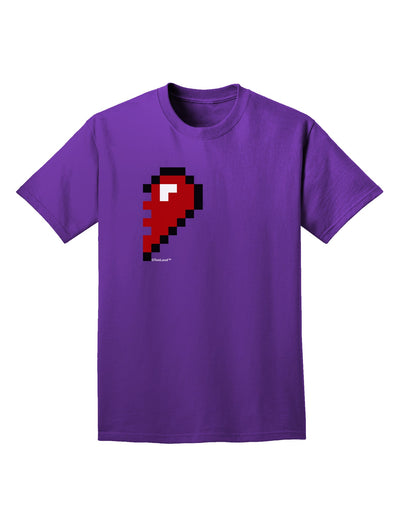 Couples Pixel Heart Design - Right Adult Dark T-Shirt by TooLoud-Mens T-Shirt-TooLoud-Purple-Small-Davson Sales