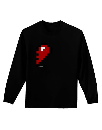 Couples Pixel Heart Design - Right Adult Long Sleeve Dark T-Shirt by TooLoud-TooLoud-Black-Small-Davson Sales