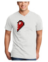 Couples Pixel Heart Design - Right Adult V-Neck T-shirt by TooLoud-Mens V-Neck T-Shirt-TooLoud-White-Small-Davson Sales