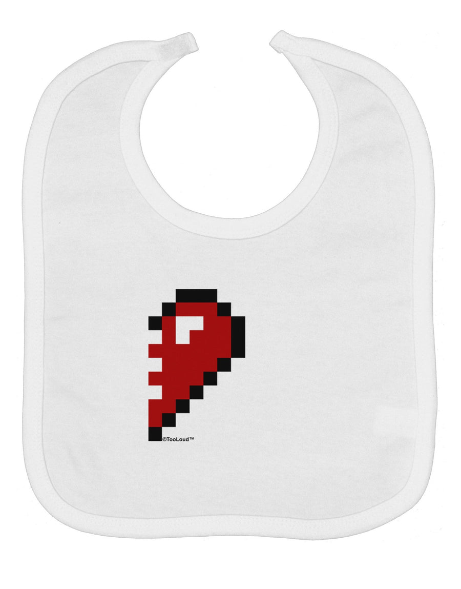 Couples Pixel Heart Design - Right Baby Bib by TooLoud