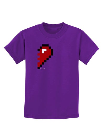 Couples Pixel Heart Design - Right Childrens Dark T-Shirt by TooLoud-Childrens T-Shirt-TooLoud-Purple-X-Small-Davson Sales