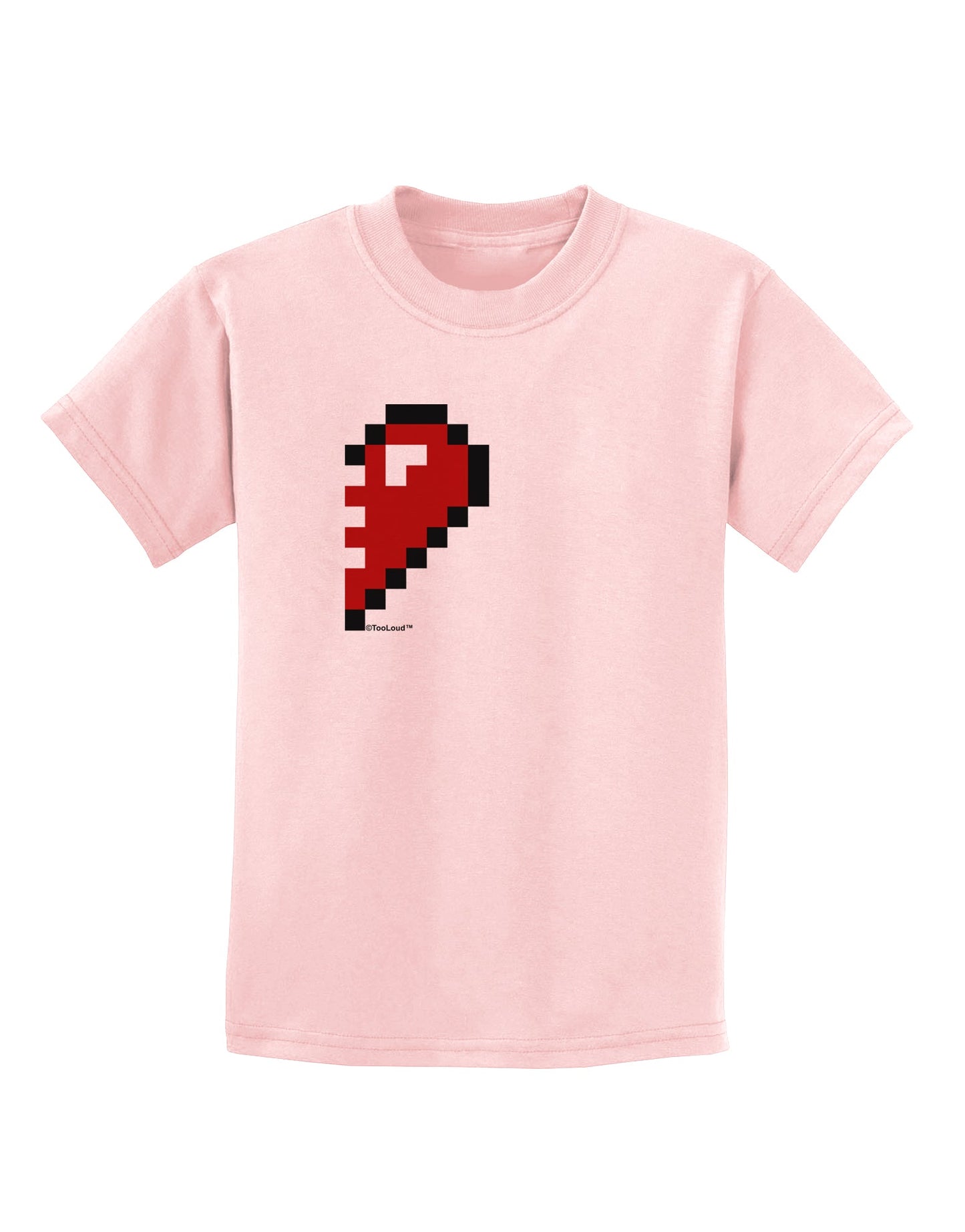 Couples Pixel Heart Design - Right Childrens T-Shirt by TooLoud-Childrens T-Shirt-TooLoud-PalePink-X-Small-Davson Sales