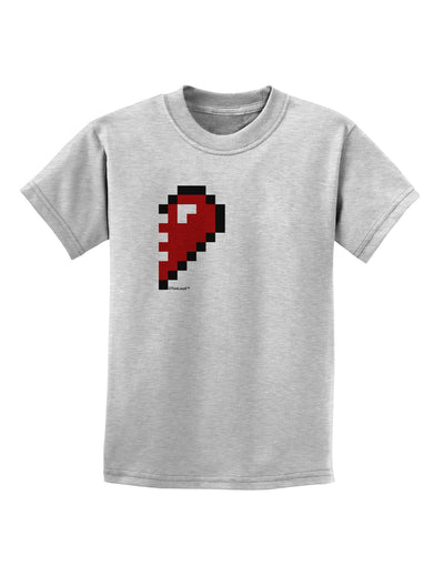 Couples Pixel Heart Design - Right Childrens T-Shirt by TooLoud-Childrens T-Shirt-TooLoud-AshGray-X-Small-Davson Sales