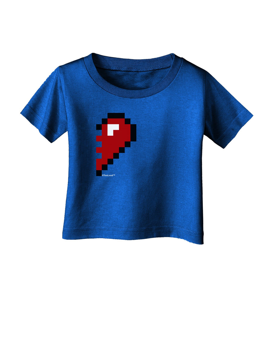 Couples Pixel Heart Design - Right Infant T-Shirt Dark by TooLoud-Infant T-Shirt-TooLoud-Black-06-Months-Davson Sales