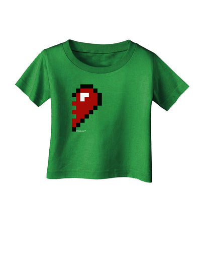 Couples Pixel Heart Design - Right Infant T-Shirt Dark by TooLoud-Infant T-Shirt-TooLoud-Clover-Green-06-Months-Davson Sales