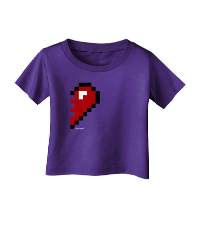 Couples Pixel Heart Design - Right Infant T-Shirt Dark by TooLoud-Infant T-Shirt-TooLoud-Purple-06-Months-Davson Sales