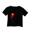 Couples Pixel Heart Design - Right Infant T-Shirt Dark by TooLoud-Infant T-Shirt-TooLoud-Black-06-Months-Davson Sales