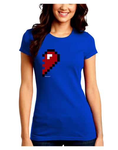 Couples Pixel Heart Design - Right Juniors Crew Dark T-Shirt by TooLoud-T-Shirts Juniors Tops-TooLoud-Royal-Blue-Juniors Fitted Small-Davson Sales