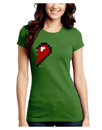 Couples Pixel Heart Design - Right Juniors Crew Dark T-Shirt by TooLoud-T-Shirts Juniors Tops-TooLoud-Kiwi-Green-Juniors Fitted X-Small-Davson Sales