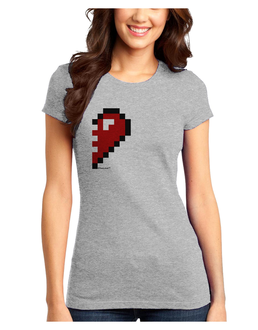 Couples Pixel Heart Design - Right Juniors T-Shirt by TooLoud-Womens Juniors T-Shirt-TooLoud-White-Juniors Fitted X-Small-Davson Sales