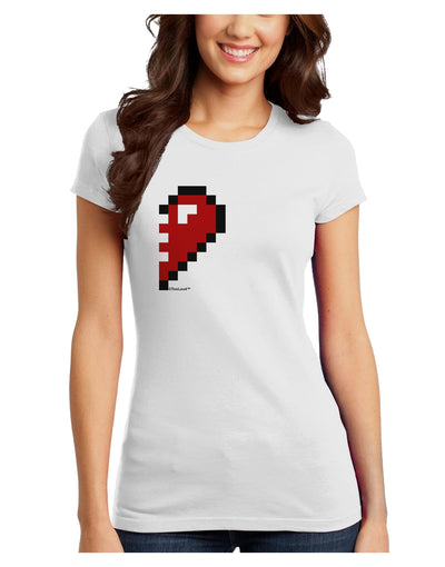 Couples Pixel Heart Design - Right Juniors T-Shirt by TooLoud-Womens Juniors T-Shirt-TooLoud-White-Juniors Fitted X-Small-Davson Sales