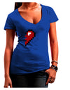 Couples Pixel Heart Design - Right Juniors V-Neck Dark T-Shirt by TooLoud-Womens V-Neck T-Shirts-TooLoud-Royal-Blue-Juniors Fitted Small-Davson Sales