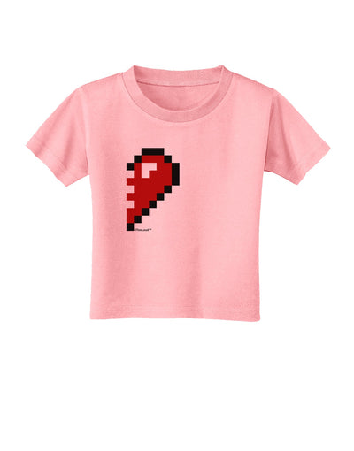 Couples Pixel Heart Design - Right Toddler T-Shirt by TooLoud-Toddler T-Shirt-TooLoud-Candy-Pink-2T-Davson Sales