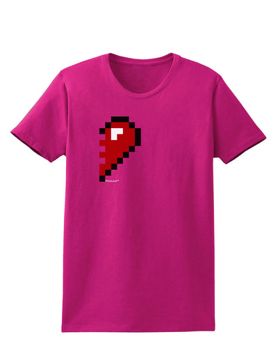 Couples Pixel Heart Design - Right Womens Dark T-Shirt by TooLoud-Womens T-Shirt-TooLoud-Hot-Pink-Small-Davson Sales