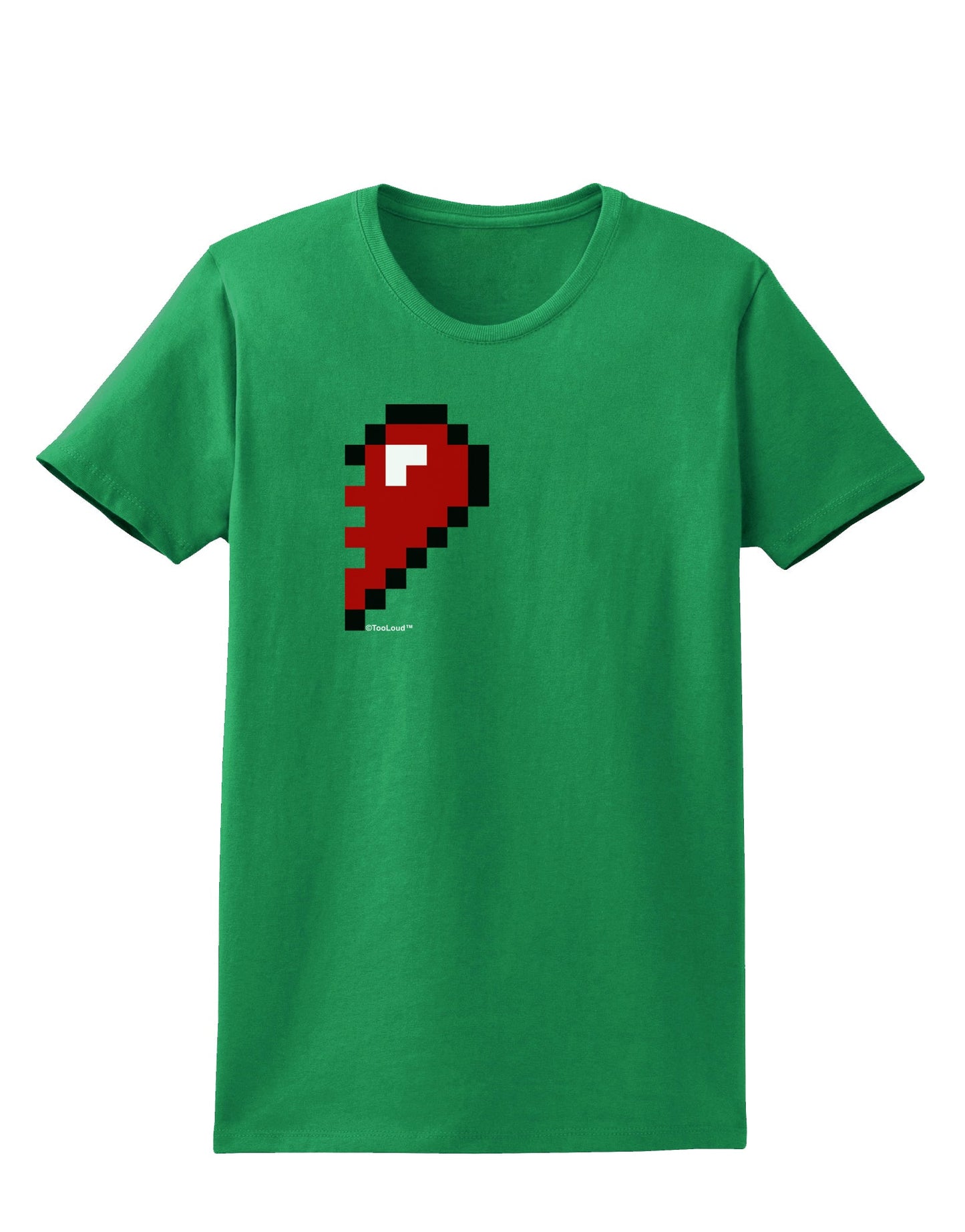 Couples Pixel Heart Design - Right Womens Dark T-Shirt by TooLoud-Womens T-Shirt-TooLoud-Kelly-Green-X-Small-Davson Sales