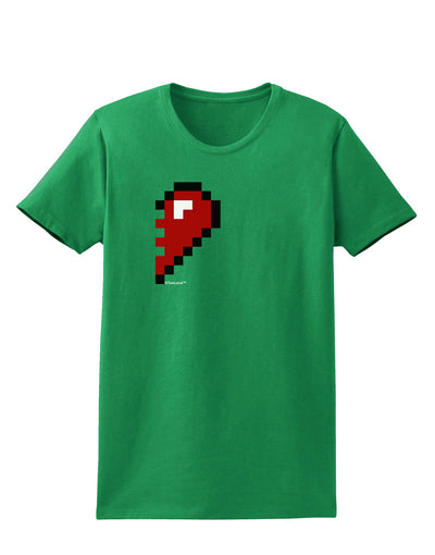 Couples Pixel Heart Design - Right Womens Dark T-Shirt by TooLoud-Womens T-Shirt-TooLoud-Kelly-Green-X-Small-Davson Sales