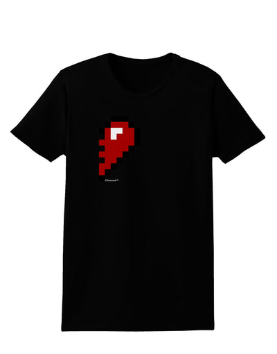 Couples Pixel Heart Design - Right Womens Dark T-Shirt by TooLoud-Womens T-Shirt-TooLoud-Black-X-Small-Davson Sales