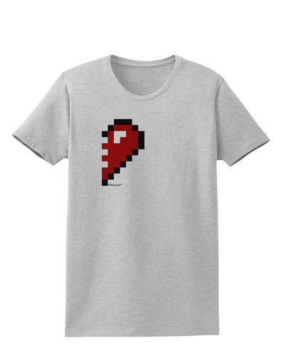 Couples Pixel Heart Design - Right Womens T-Shirt by TooLoud-Womens T-Shirt-TooLoud-AshGray-X-Small-Davson Sales