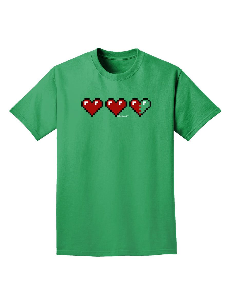 Couples Pixel Heart Life Bar - Left Adult Dark T-Shirt by TooLoud-Mens T-Shirt-TooLoud-Purple-Small-Davson Sales