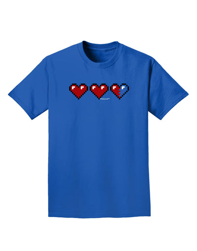 Couples Pixel Heart Life Bar - Left Adult Dark T-Shirt by TooLoud-Mens T-Shirt-TooLoud-Royal-Blue-Small-Davson Sales